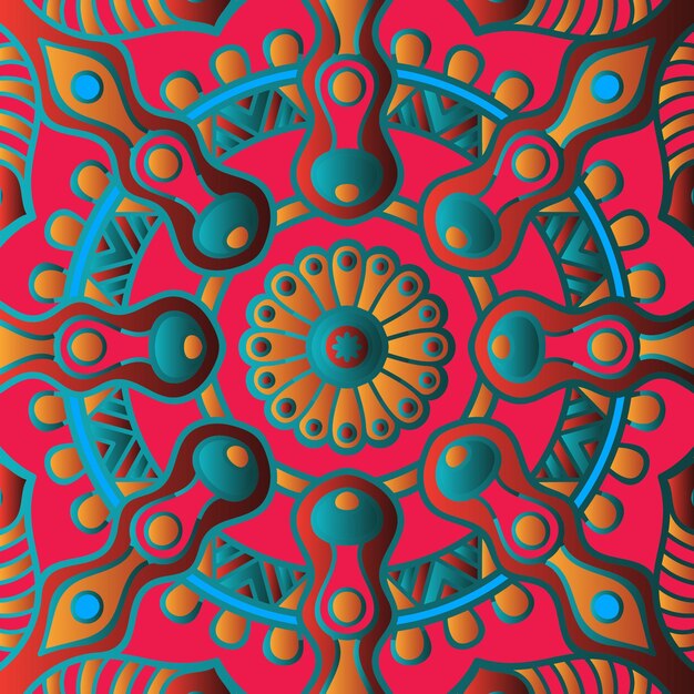 Vector de diseño de flores de mandala de color abstracto