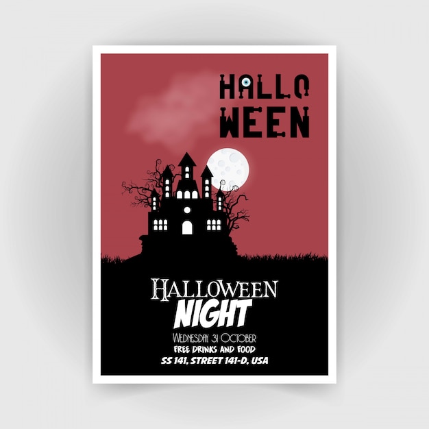 Vector de diseño de folleto feliz halloween
