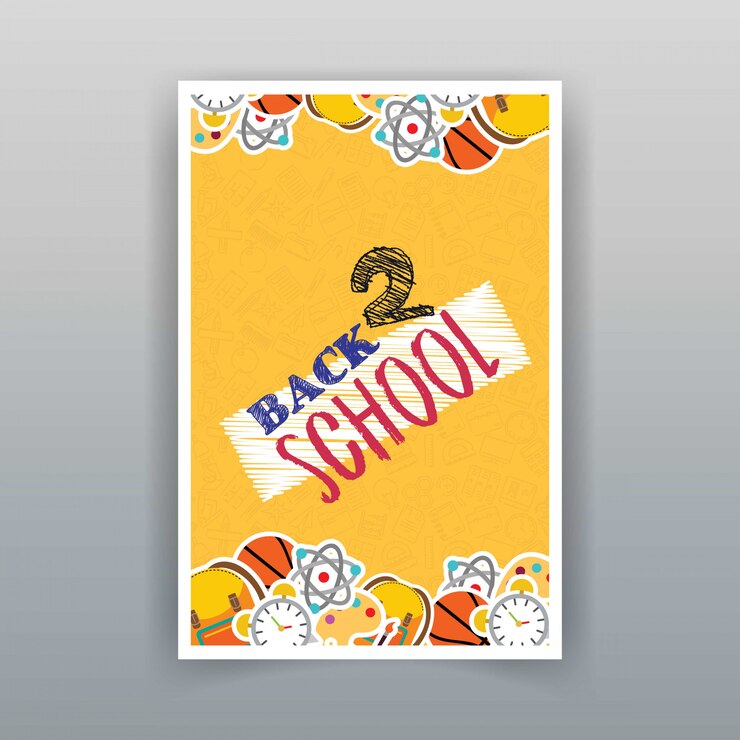 Vector de diseño de folleto de regreso a la escuela