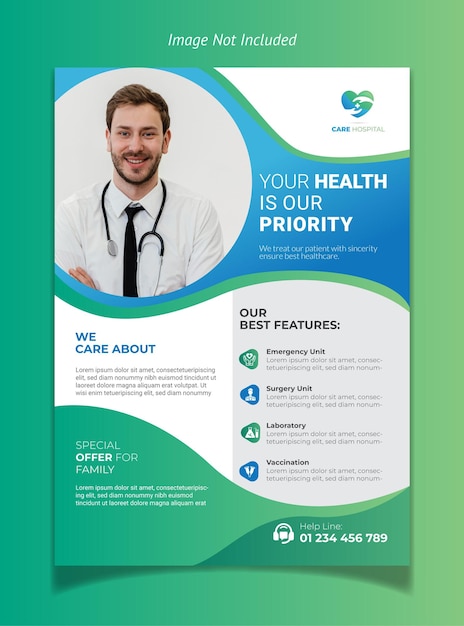 Vector de diseño de folletos médicos