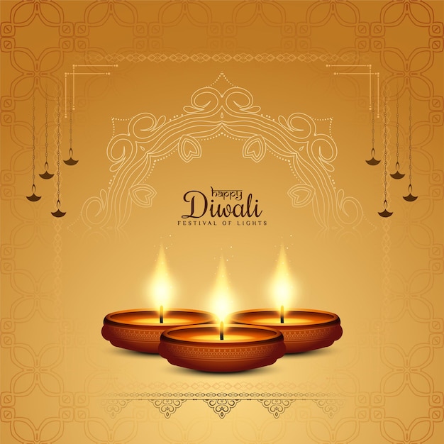 Vector de diseño de fondo elegante decorativo feliz festival de diwali