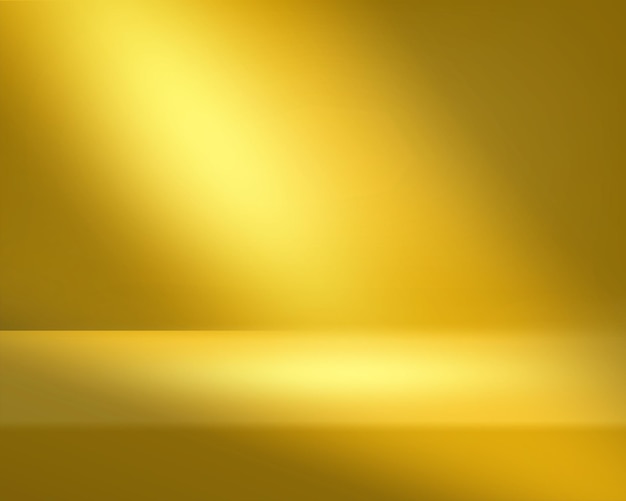 Vector de diseño de fondo de estudio de color amarillo abstracto con efecto de luz y superposición de sombras