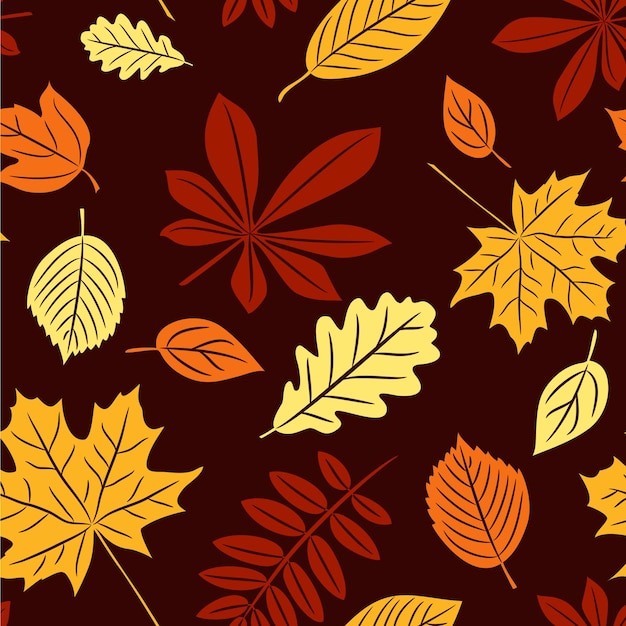Vector de diseño de fondo de las hojas de otoño