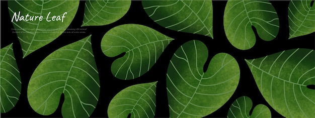Vector de diseño de fondo de naturaleza de hojas para fondo de entorno verde