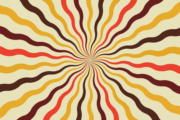 Vector de diseño de fondo vintage psicodélico de patrón de rayos de sol abstracto