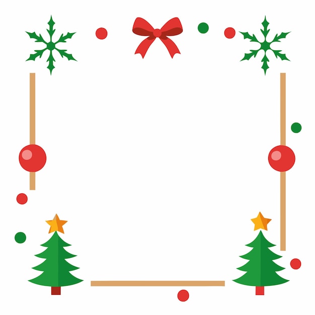 Vector de diseño de la frontera de los elementos de Navidad