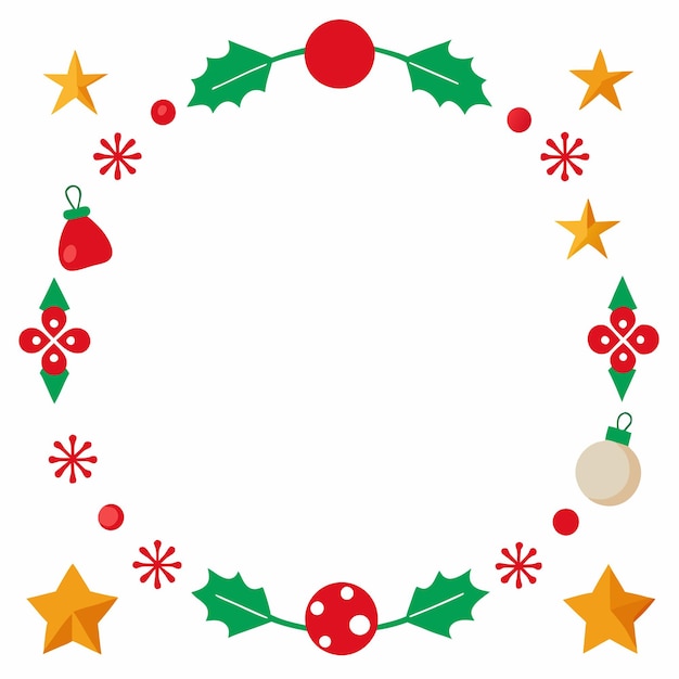 Vector de diseño de la frontera de los elementos de Navidad