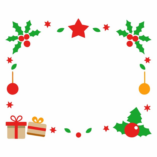 Vector de diseño de la frontera de los elementos de Navidad