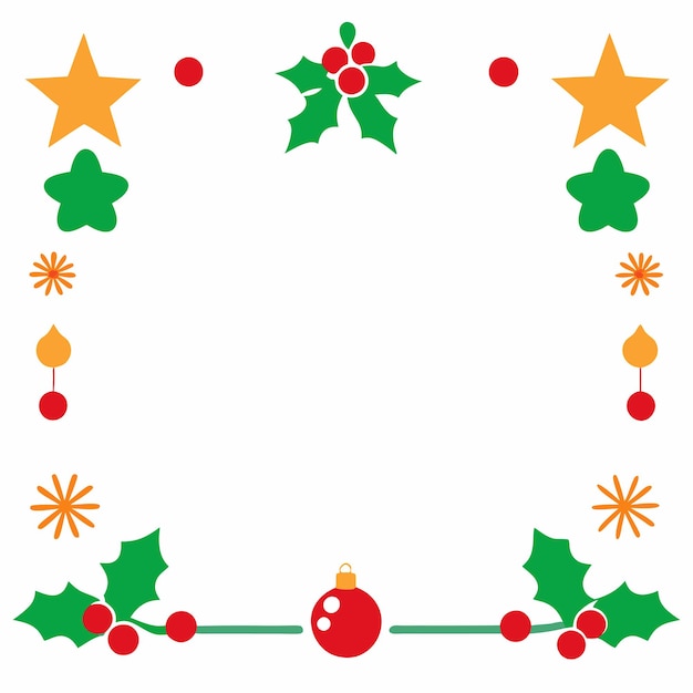 Vector de diseño de la frontera de los elementos de Navidad