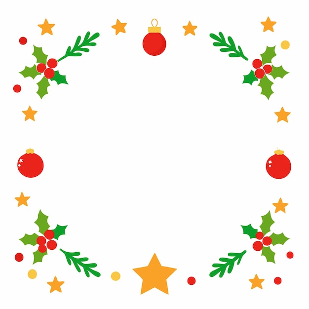 Vector de diseño de la frontera de los elementos de Navidad