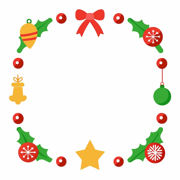 Vector de diseño de la frontera de los elementos de Navidad