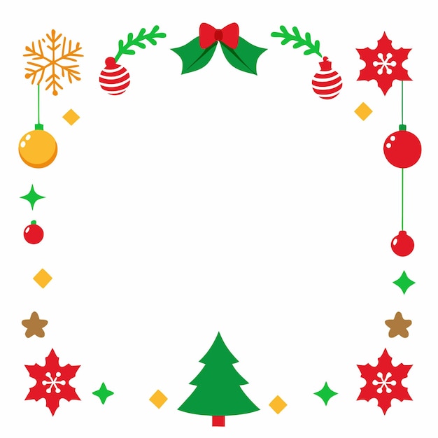 Vector de diseño de la frontera de los elementos de Navidad