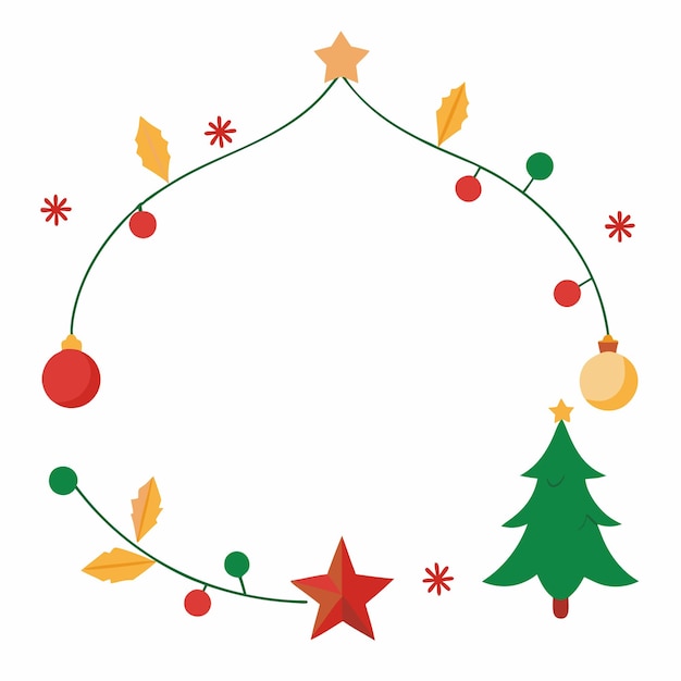 Vector de diseño de la frontera de los elementos de Navidad