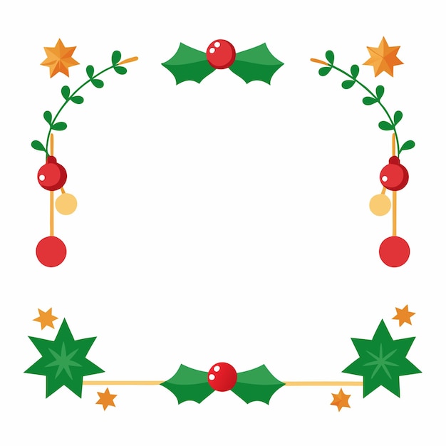 Vector de diseño de la frontera de los elementos de Navidad