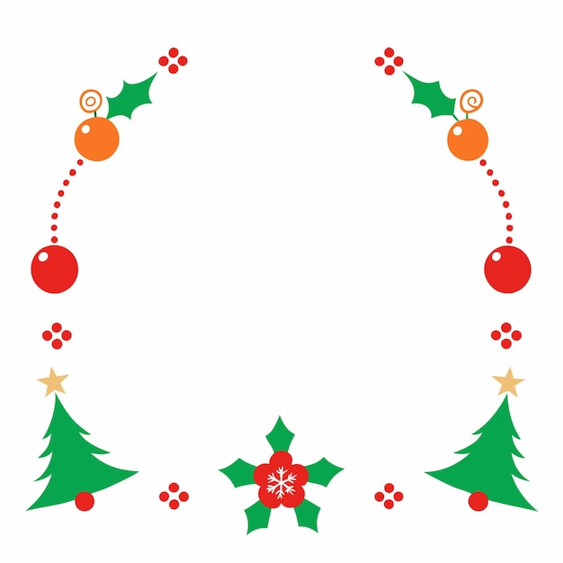 Vector de diseño de la frontera de los elementos de Navidad