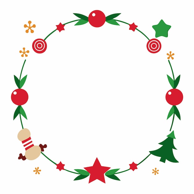 Vector de diseño de la frontera de los elementos de Navidad