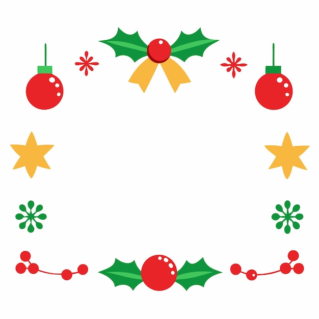 Vector de diseño de la frontera de los elementos de Navidad