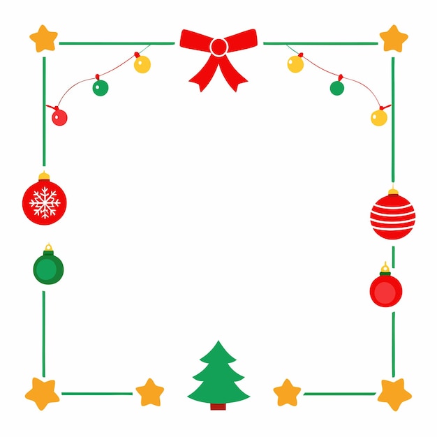 Vector de diseño de la frontera de los elementos de Navidad