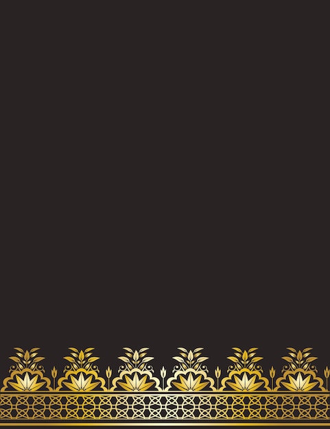Vector de diseño de la frontera del marco de adorno floral dorado en el color gris de la trucha