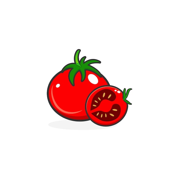 Vector de diseño de fruta de tomate fresco rojo