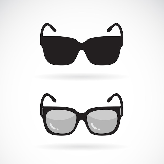 Vector de diseño de gafas de sol sobre fondo blanco. Icono o logotipo de gafas de sol. Ilustración vectorial en capas fácil de editar.