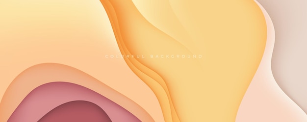 Vector de diseño de gradiente naranja suave de fondo ondulado abstracto y colorido