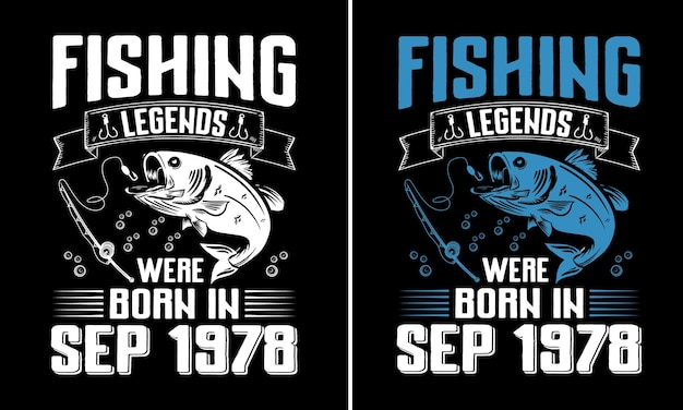 Vector diseño gráfico de camisetas de pesca antiguas