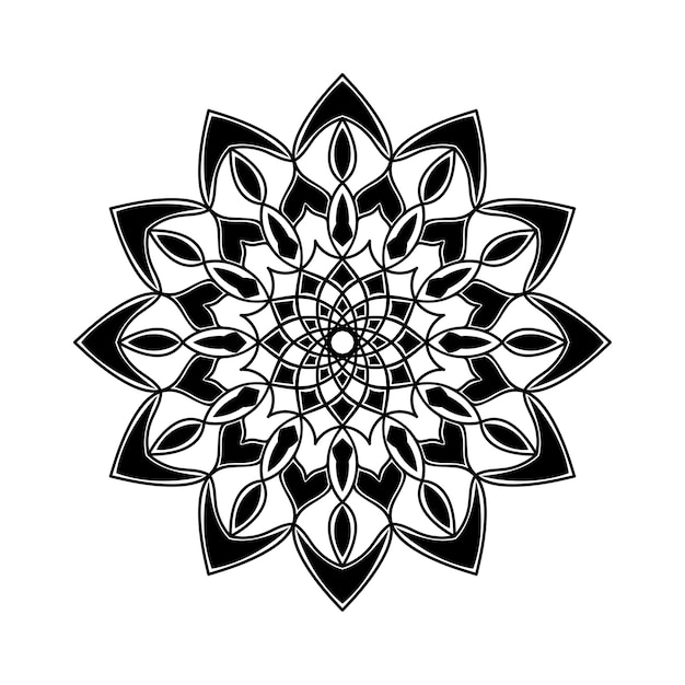 Vector de diseño gráfico de mandala de flores en ilustración Vector Premium