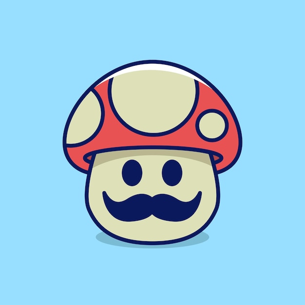 Vector de diseño de hongos con bigote