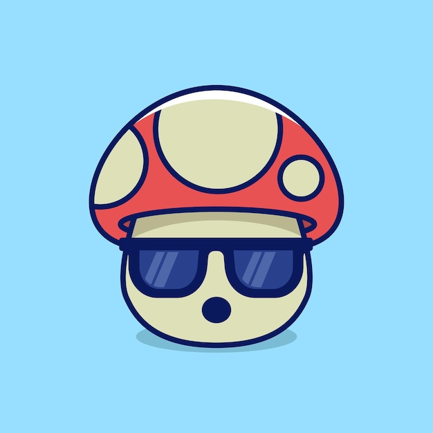 Vector de diseño de hongos con gafas