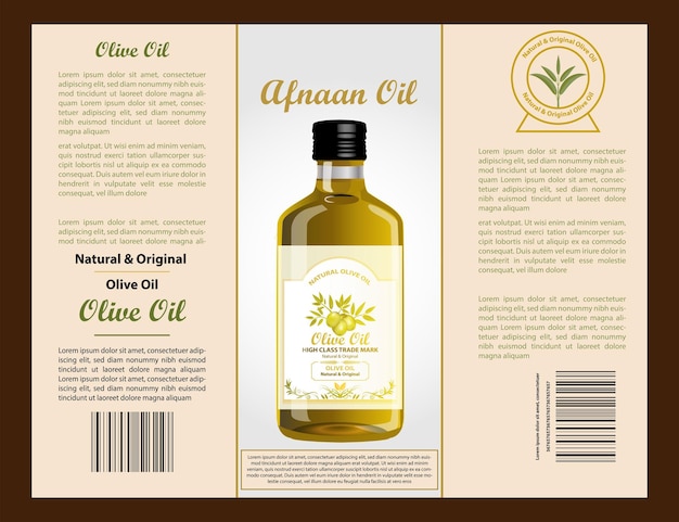 Vector de diseño horizontal del fondo de la etiqueta del aceite de oliva de eggnog