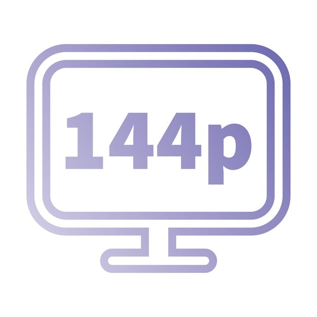 Vector de diseño de icono de cuadro de video 144P