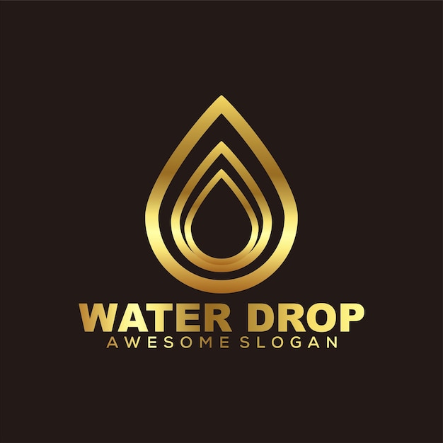 vector de diseño de icono de degradado colorido de logotipo de lujo de gota de agua