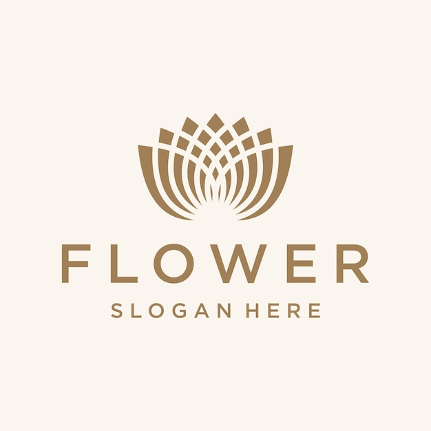 Vector de diseño de icono de flor de loto de logotipo de empresa de spa