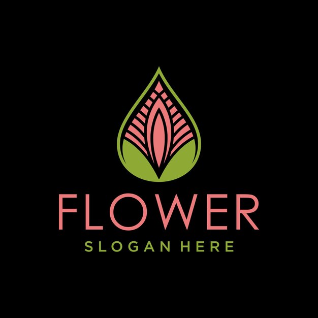 Vector de diseño de icono de flor de loto de logotipo de empresa de spa