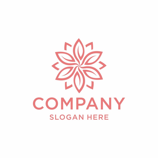Vector de diseño de icono de flor de loto de logotipo de empresa de spa