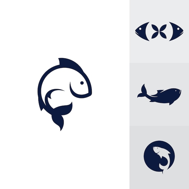 Vector de diseño de icono de logo de pescado