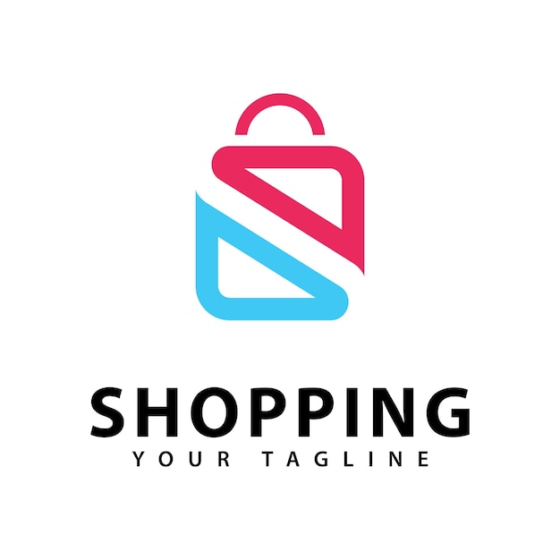 Vector de diseño de icono de logotipo de bolsa de compras