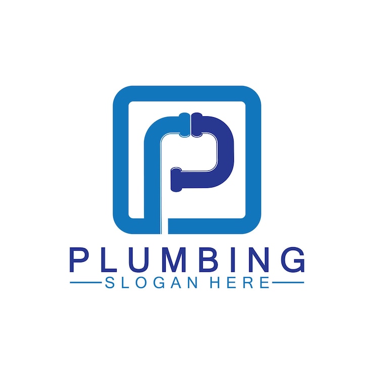 Vector vector de diseño de icono de logotipo de fontanería letra p