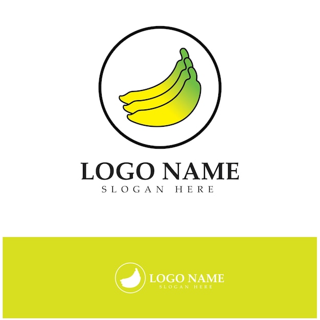 Vector de diseño de icono de logotipo de fruta de plátano