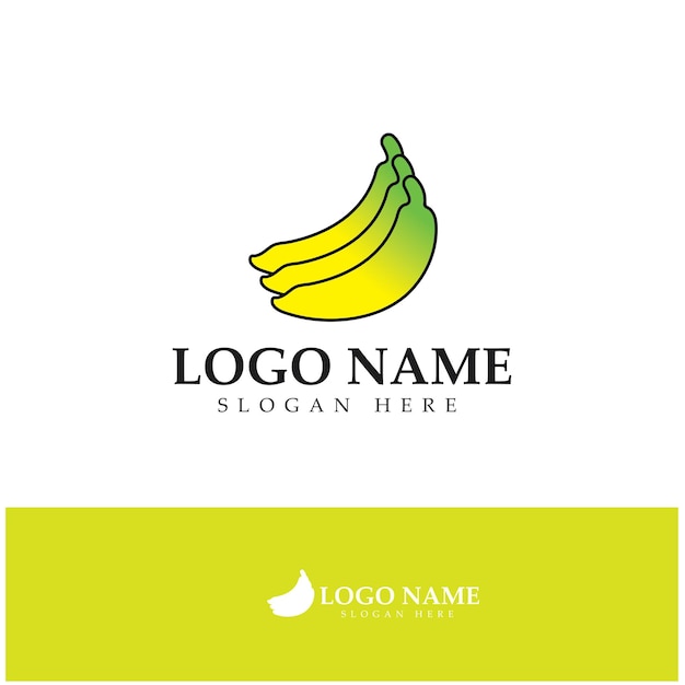 Vector de diseño de icono de logotipo de fruta de plátano