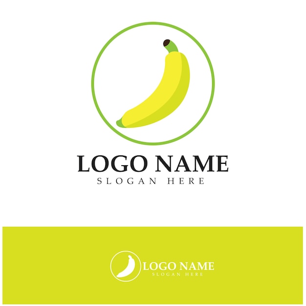 Vector de diseño de icono de logotipo de fruta de plátano