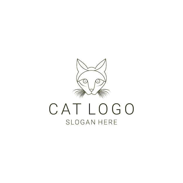 Vector de diseño de icono de logotipo de gato