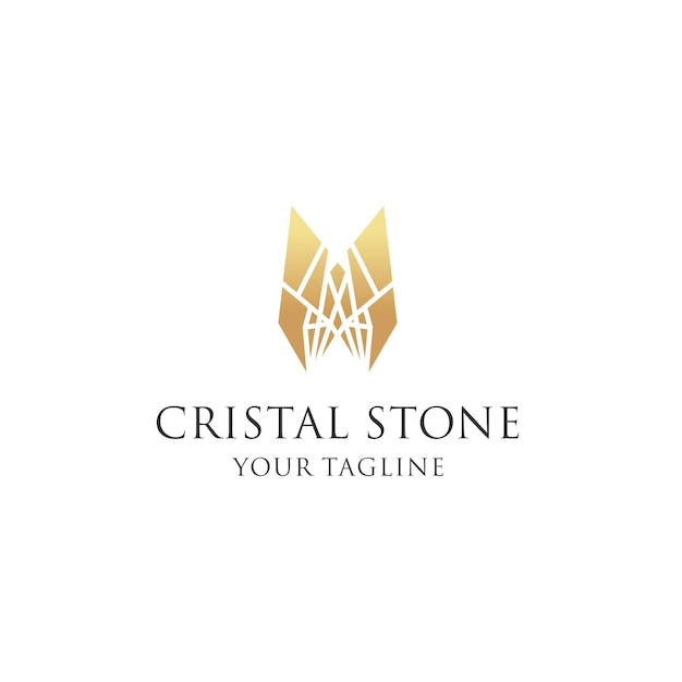 Vector de diseño de icono de logotipo de piedra de cristal