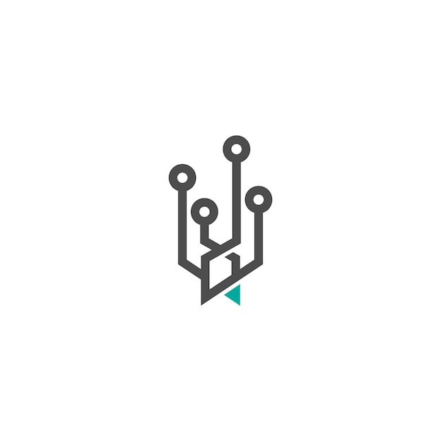 Vector de diseño de icono de logotipo de tecnología de circuito
