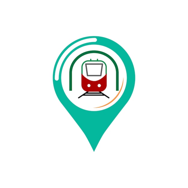 vector de diseño de icono de ubicación de ferrocarril de metro