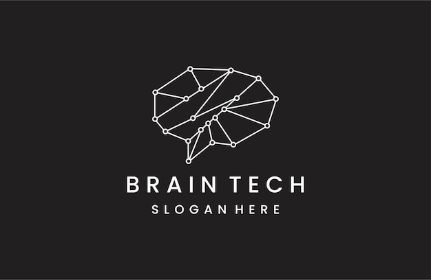 Vector de diseño de íconos del logotipo de brain tech