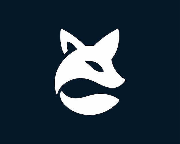 Vector de diseño de íconos del logotipo del zorro blanco