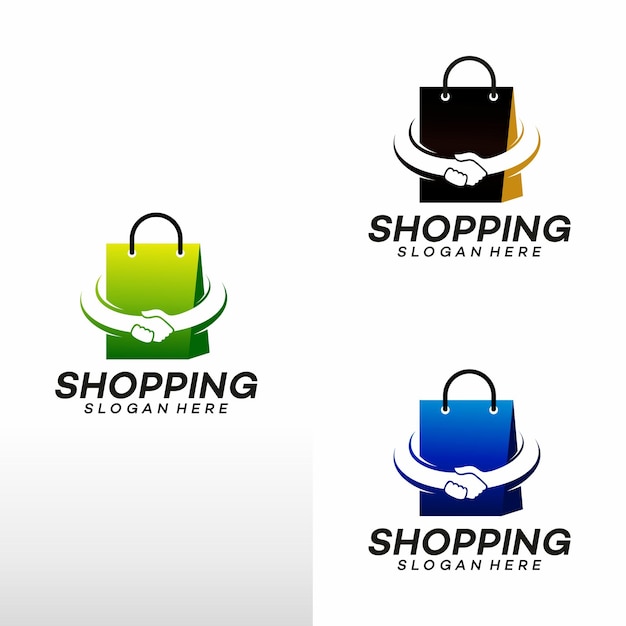 Vector de diseño de iconos de logotipos de tiendas en línea