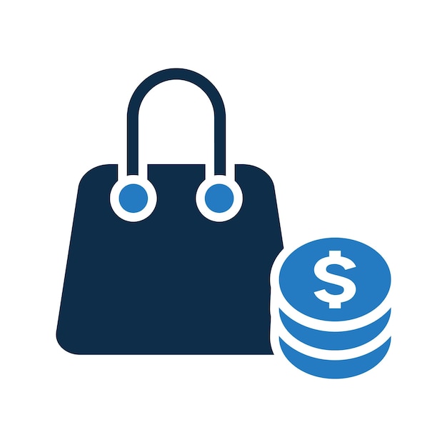 Vector de diseño de íconos de monedas de compras de ingresos